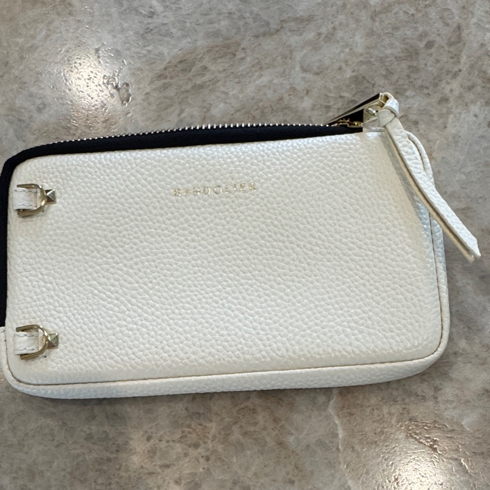 Kimberly Ivory Crossbody Bandolier with Stripe Strap with purse and iPhone case - Picture 2 of 4
